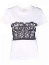 Lace Corset Print Short Sleeves T-Shirt White - ALEXANDER MCQUEEN - BALAAN 2