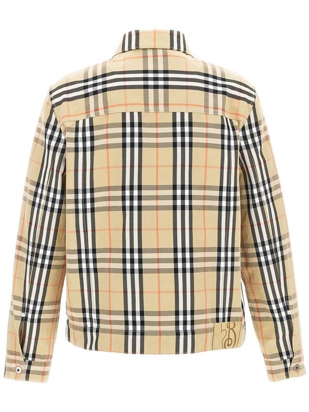 Check Cotton Jacket Sand - BURBERRY - BALAAN 3