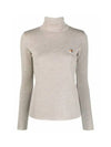 Fox Head Patch Fitted Wool Turtleneck Beige Melange - MAISON KITSUNE - BALAAN 3