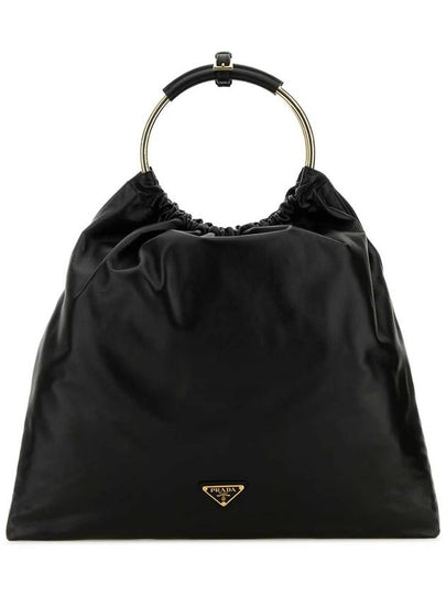 Logo Nappa Leather Tote Bag Black - PRADA - BALAAN 2