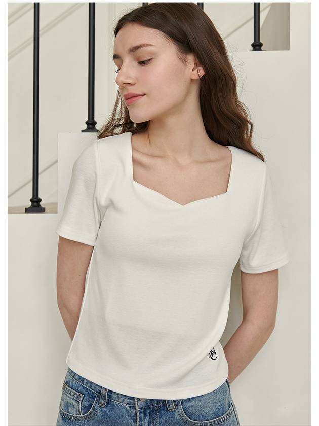 Lily Heart Neck Short Sleeve T-Shirt - MICANE - BALAAN 3