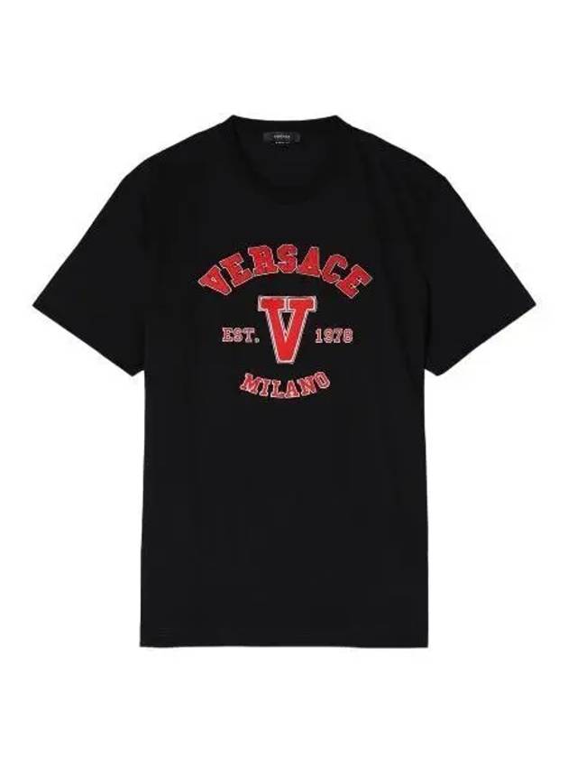 Logo short sleeve t shirt black - VERSACE - BALAAN 1