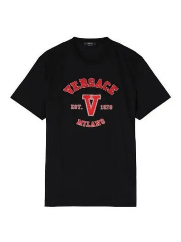 Logo short sleeve t shirt black - VERSACE - BALAAN 1