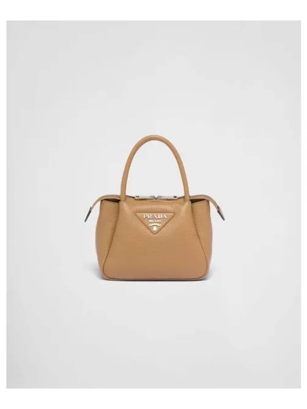 Leather Hand Mini Bag Beige - PRADA - BALAAN 2