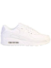 Air Max 90 Leather Low Top Sneakers Triple White - NIKE - BALAAN 1