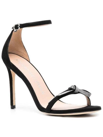 Black Suede Sandals With Crystal Bow Detail Stuart Weitzman Woman - STUART WEITZMAN - BALAAN 2