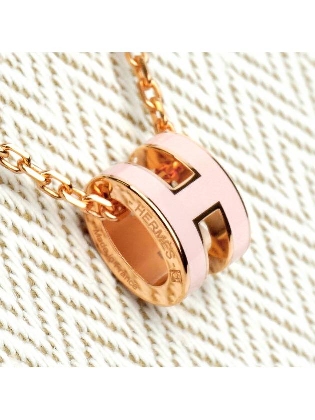 Mini Pop H Pendant Necklace Gold Rose Dragee - HERMES - BALAAN 7