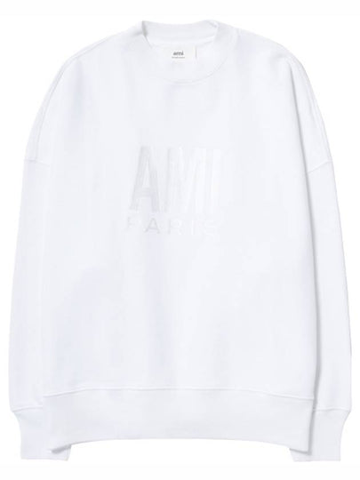 Chest Embroidery Logo Sweatshirt White - AMI - BALAAN 2