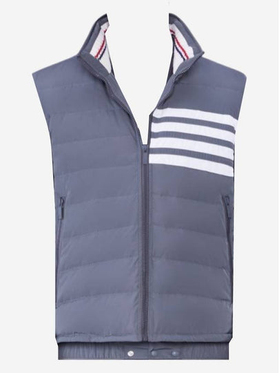 4 Bar Poly Twill Down Vest Grey - THOM BROWNE - BALAAN 2