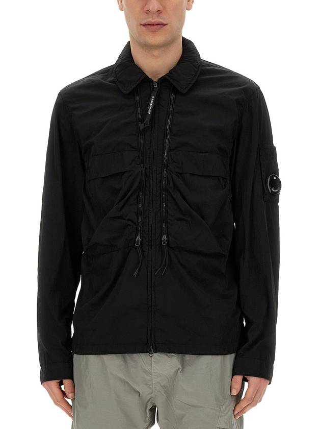 Chrome-R Hooded Over Long Sleeve Shirt Black - CP COMPANY - BALAAN 2