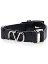 V Logo Leather Bracelet Black - VALENTINO - BALAAN 2