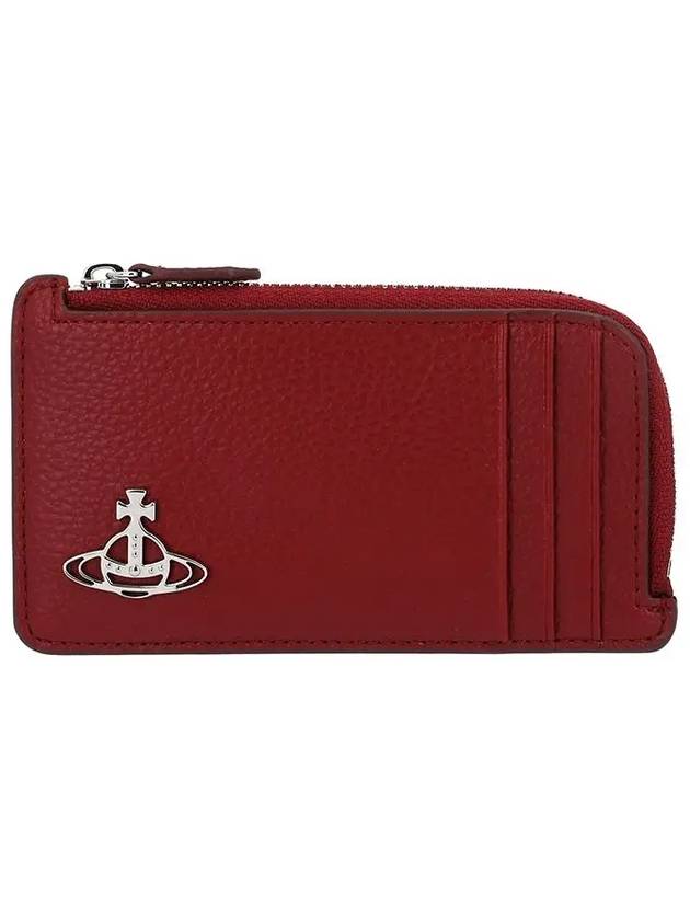 Logo Zipper Card Wallet Red - VIVIENNE WESTWOOD - BALAAN 3