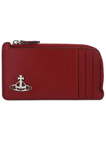 Logo Zipper Card Wallet Red - VIVIENNE WESTWOOD - BALAAN 1