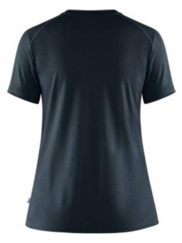 Women's Abisko Wool Short Sleeve T-Shirt Dark Navy - FJALL RAVEN - BALAAN 3