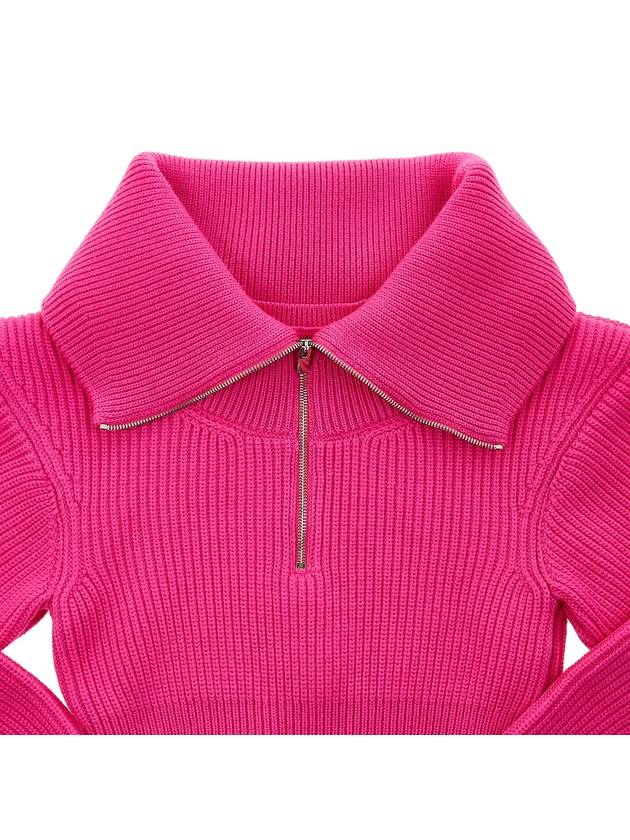 Risoul zipper crop knit top pink - JACQUEMUS - BALAAN.