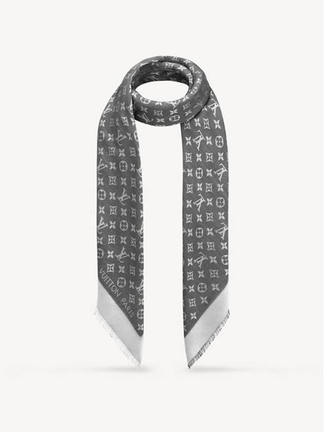 Monogram Denim Scarf Black - LOUIS VUITTON - BALAAN 3