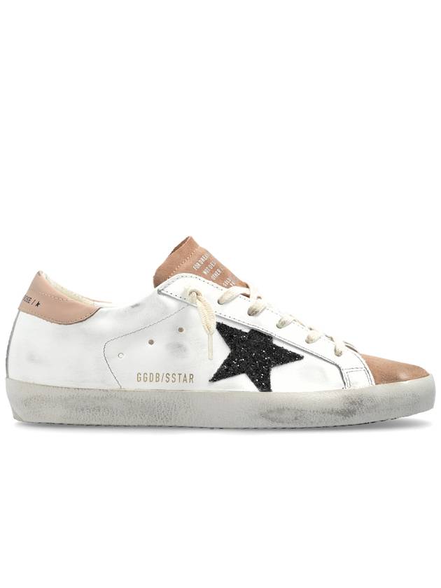 Super Star Glitter Pink Tab Low Top Sneakers Milk - GOLDEN GOOSE - BALAAN 1