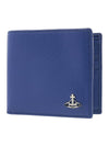 Men's Grain Leather Half Wallet Blue - VIVIENNE WESTWOOD - BALAAN 2