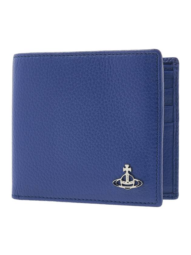 Men's Grain Leather Half Wallet Blue - VIVIENNE WESTWOOD - BALAAN 2