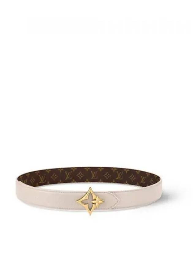 LV Flowergram 30MM Reversible Leather Belt Ivory Brown - LOUIS VUITTON - BALAAN 1