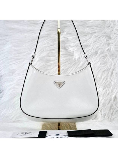 Cleo brushed hobo bag tote shoulder white - PRADA - BALAAN 2