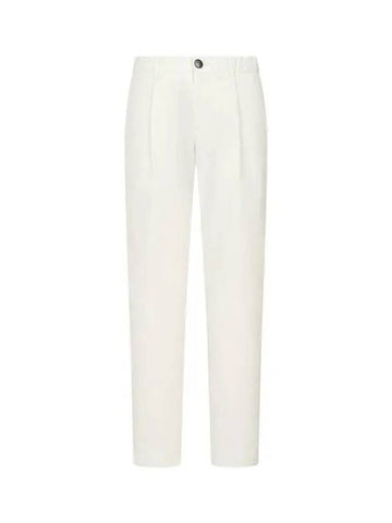 Men s One Tuck Pleated Banding Pants Ivory 271899 - HERNO - BALAAN 1