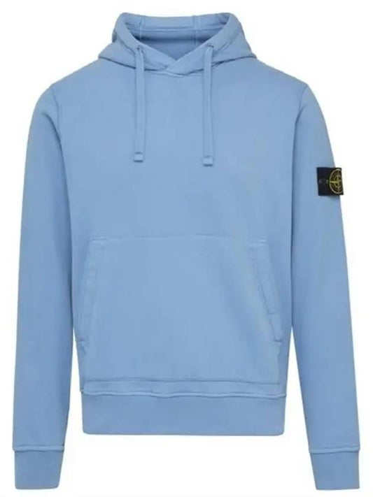 Wappen Patch Cotton Fleece Hoodie Powder Blue - STONE ISLAND - BALAAN 2