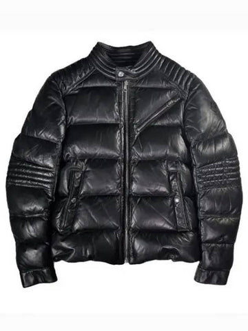 GARREL leather zipper lightweight down jacket black men s padding 233364 - MONCLER - BALAAN 1