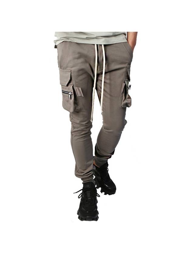 Drawstring Zip Pocket Cargo Cotton Jogger Pants Dust Grey - RICK OWENS - BALAAN 1