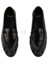 Le Signature Cassandre Logo Plaque Lamb Skin Loafer Black - SAINT LAURENT - BALAAN 2