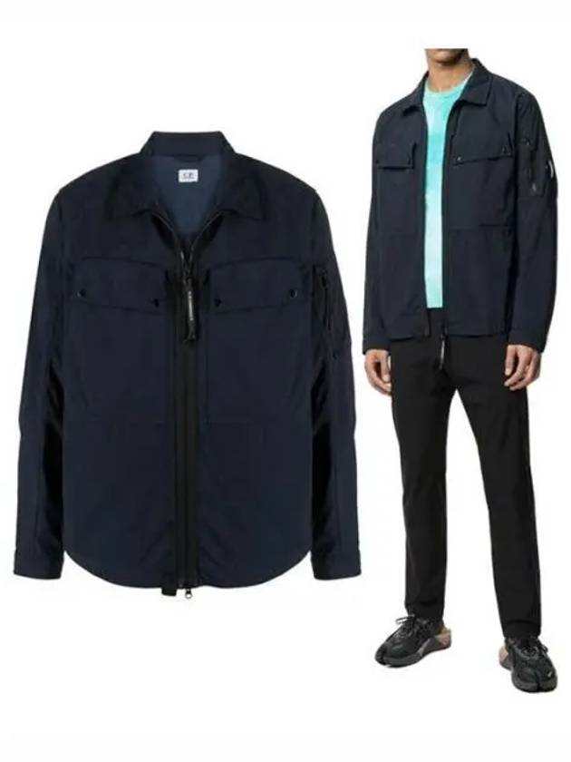 Men's Lens Wappen Nylon Zip-Up Jacket Navy - CP COMPANY - BALAAN 2