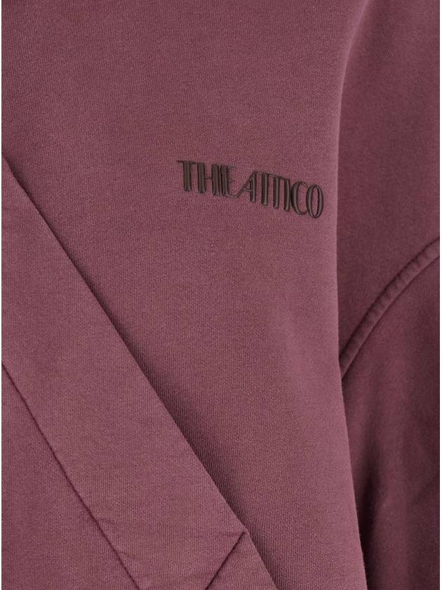 Pink Sweatshirt With Hood And Logo Lettering On The Front In Cotton Woman - THE ATTICO - BALAAN 3