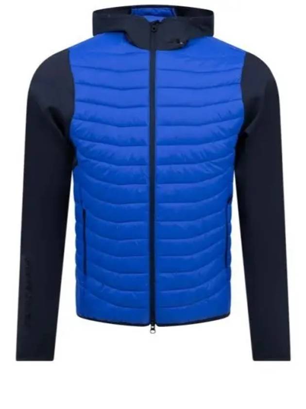 Men's Holden Quilt Hybrid Hooded Jacket Club Blue - J.LINDEBERG - BALAAN 2