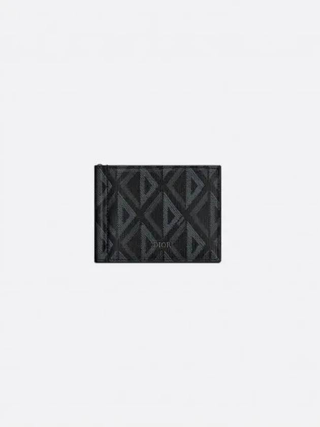 CD Diamond Canvas Money Clip Half Wallet Black - DIOR - BALAAN 2