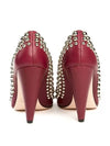 red studded stiletto heel burgundy - VALENTINO - BALAAN 3