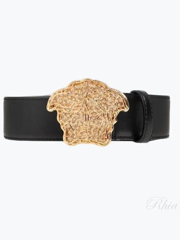 leather belt 1008698DVTP1 1B00V BLACK - VERSACE - BALAAN 2