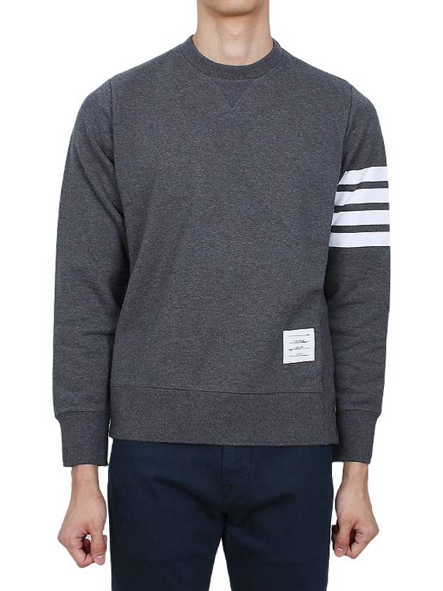 4 Bar Loopback Jersey Sweatshirt Dark Grey - THOM BROWNE - BALAAN 3