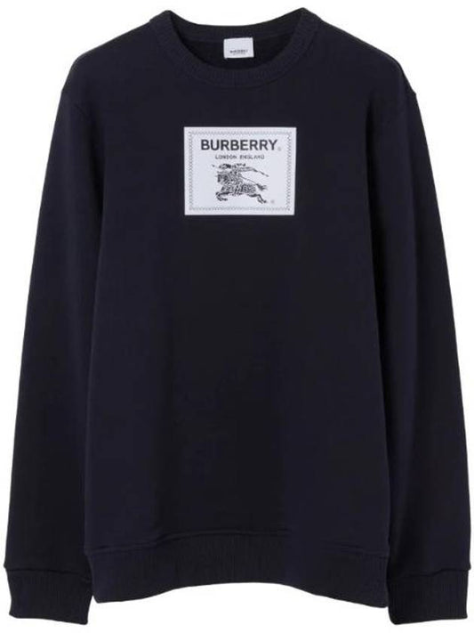 Men's Prosum Label Cotton Sweatshirt Smoke Navy - BURBERRY - 1