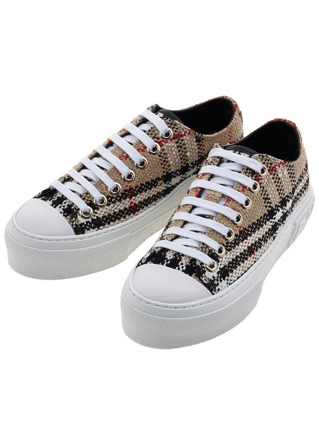 Vintage Check Boucle Low Top Sneakers Beige - BURBERRY - BALAAN 2