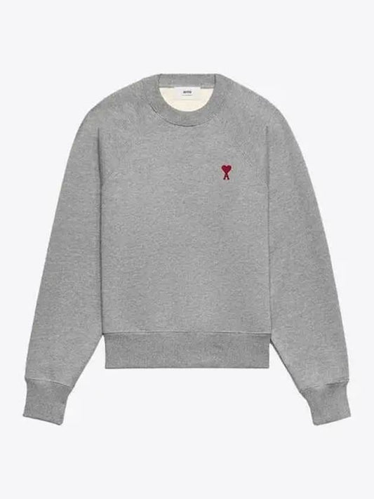 Small Heart Logo Sweatshirt Grey - AMI - BALAAN 2