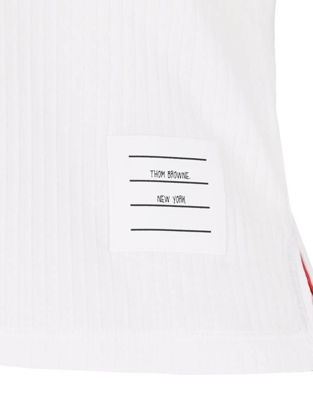 Women's High Twist Rip Stripe Short Sleeve T Shirt White - THOM BROWNE - BALAAN 4