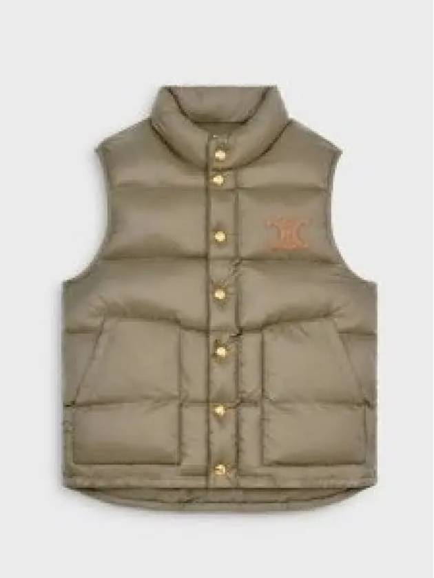 Triomphe Patch Quilt Nylon Vest Kaki - CELINE - BALAAN 2