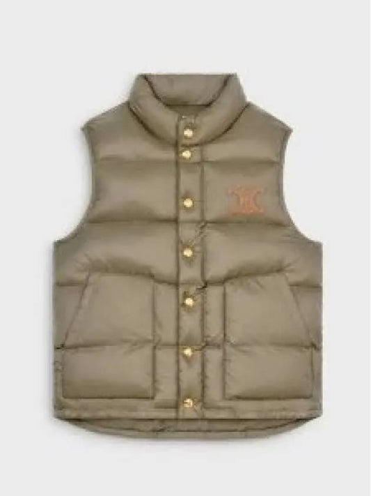 Triomphe Patch Quilt Nylon Vest Kaki - CELINE - BALAAN 2