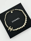 Necklace Metal Glass Pearls Resin & Gold Pearly White Crystal - CHANEL - BALAAN 2