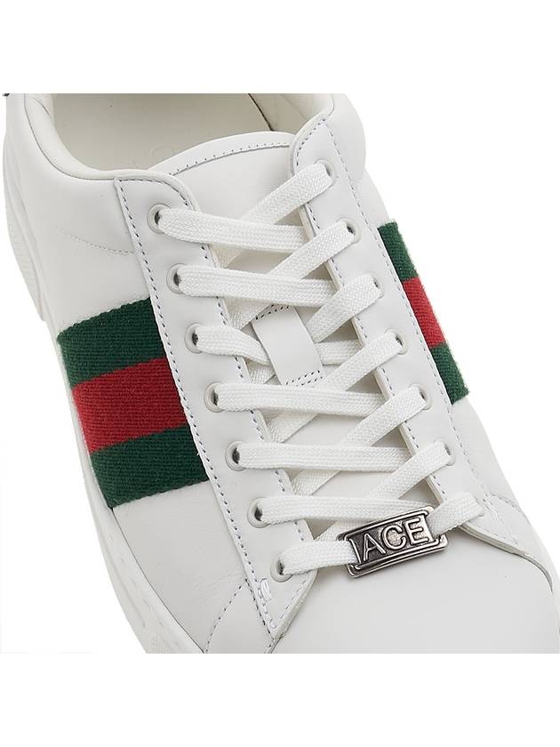 Ace Web Leather Low Top Sneakers White - GUCCI - BALAAN 9