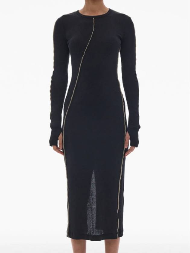 Women's Twist Knit Long Dress Black - HELMUT LANG - BALAAN 2