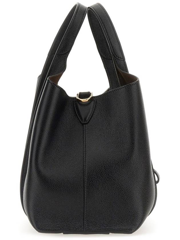 T Timeless Leather Shopping Mini Tote Bag Black - TOD'S - BALAAN 7