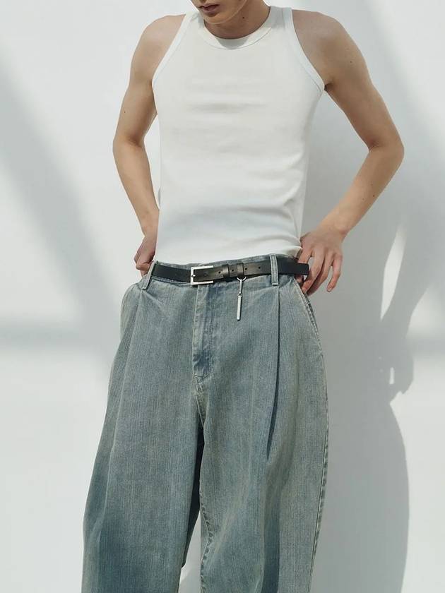 Denim Wide Pants Blue - NOIRER - BALAAN 3