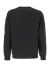 Brushed Organic Cotton Fleece Sweatshirt Grey - STONE ISLAND - BALAAN 3