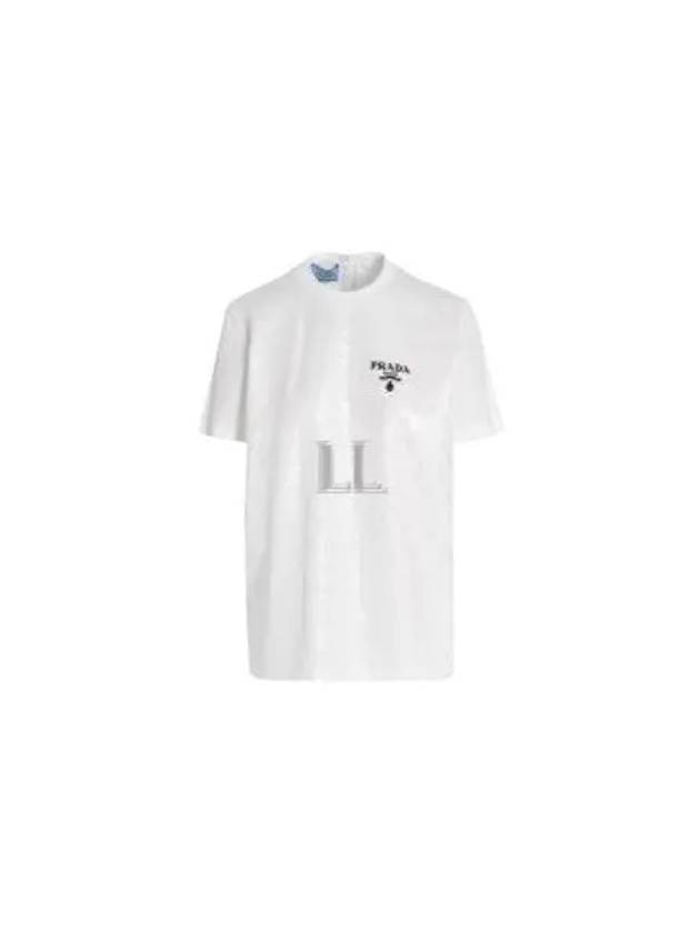 Embroidery Short Sleeve T-Shirt White - PRADA - BALAAN 2